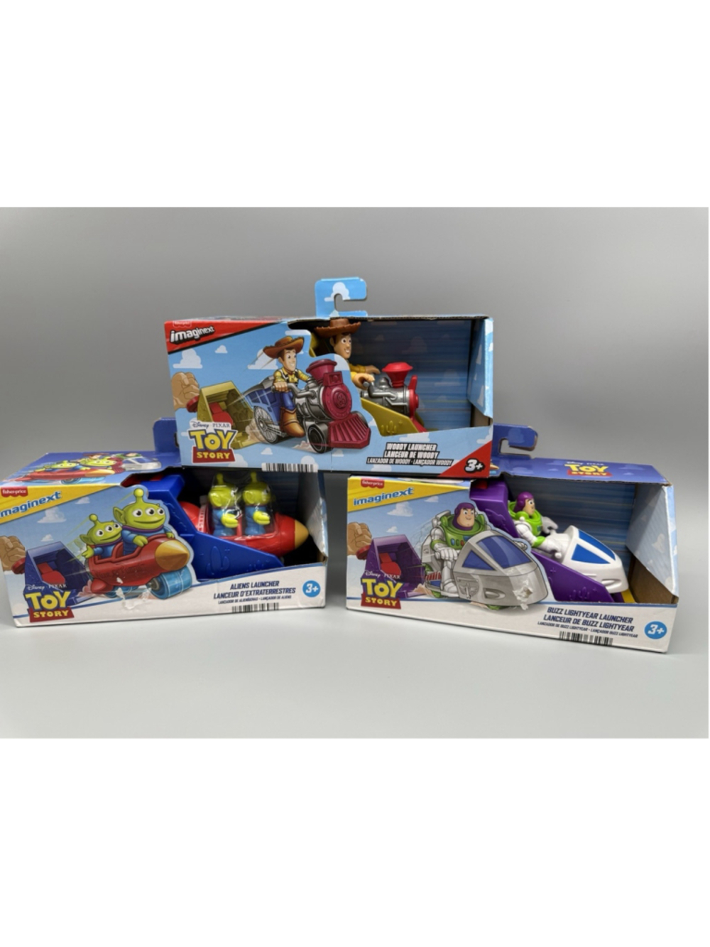 Fisher-Price Imaginext Toy Story Launcher Lot of 3 - Woody, Buzz, & Aliens NIB